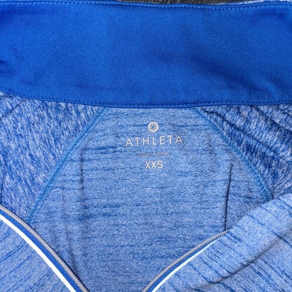 Athleta Running Wild 1/4 Zip Blue Pullover Women's Jacket Sport Top Size XXS - Picture 10 of 11
